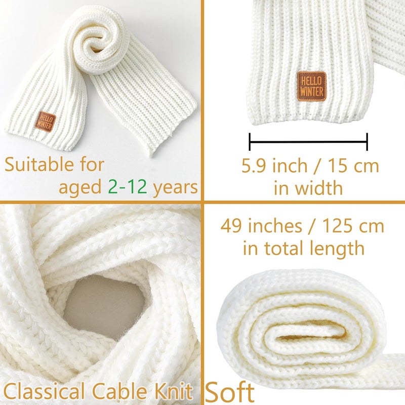 Hello Winter Kids Scarf Winter Neck Warmer Toddler Neck Scarf Girls Thick Scarves Boys Warm Neck Warp 2-12 Years - Image 2